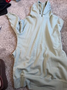 George Sleeveless Hooded Pullover dress- Sage Green